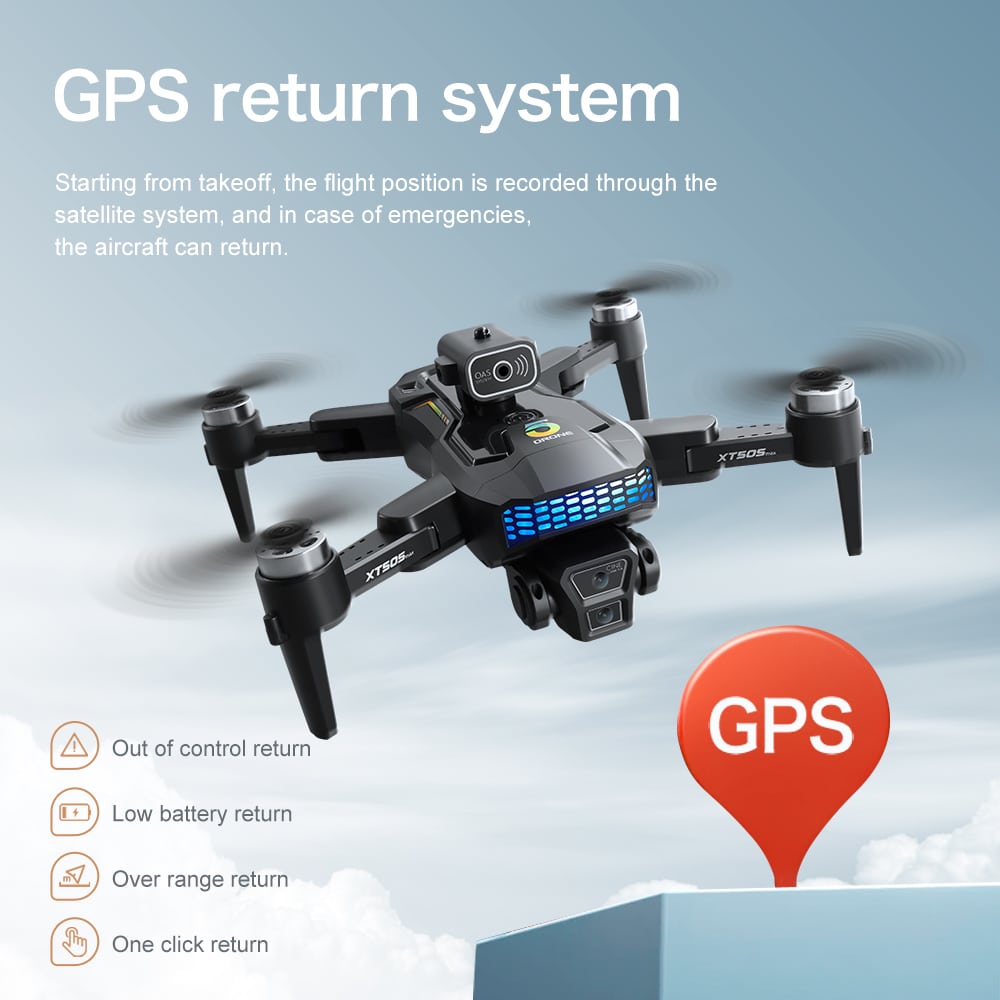GPS Drone Cool Lights 4K HD Quadcopter XT505 - immagine 24