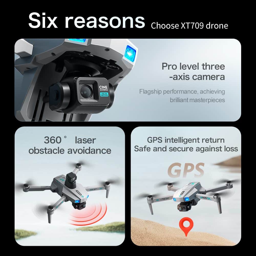 Professional GPS Drone 3-Axis Gimbal UAV XT709 - immagine 34