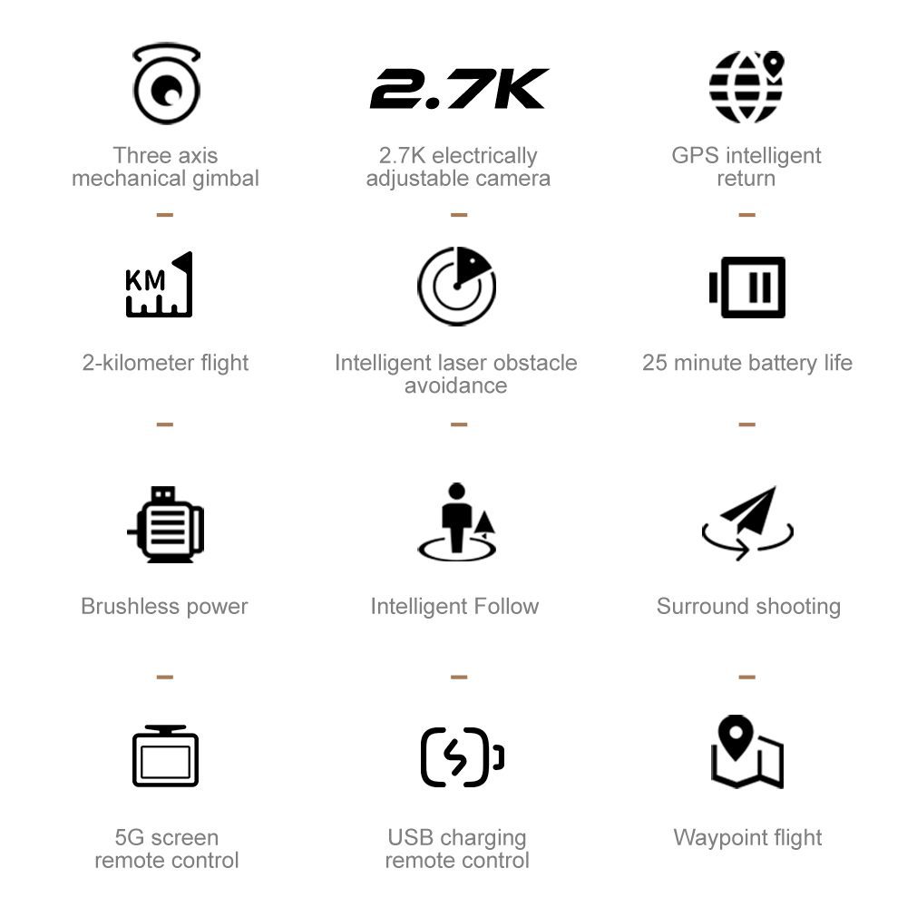 Professional GPS Drone 3-Axis Gimbal UAV XT709 - immagine 8