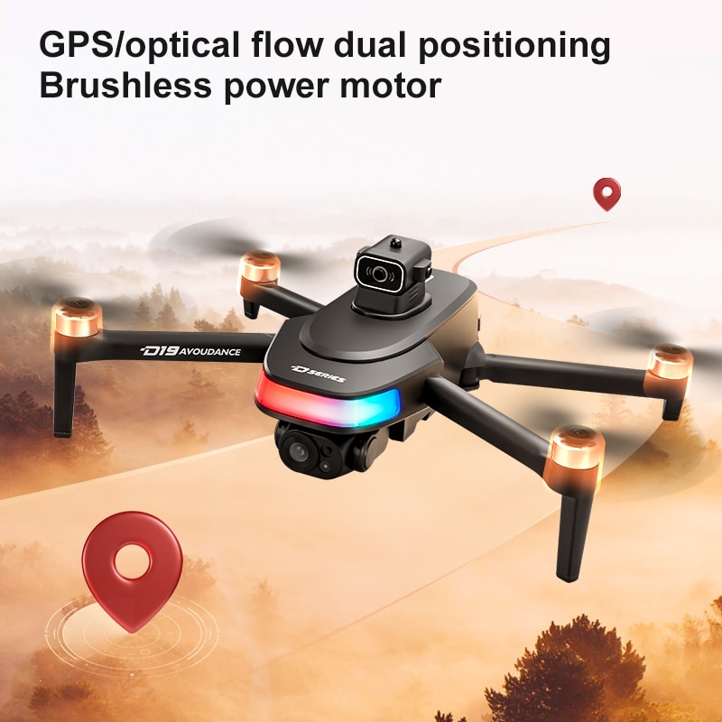 GPS Drone Cool Lights 4K HD Camera Quadcopter D19 - immagine 5